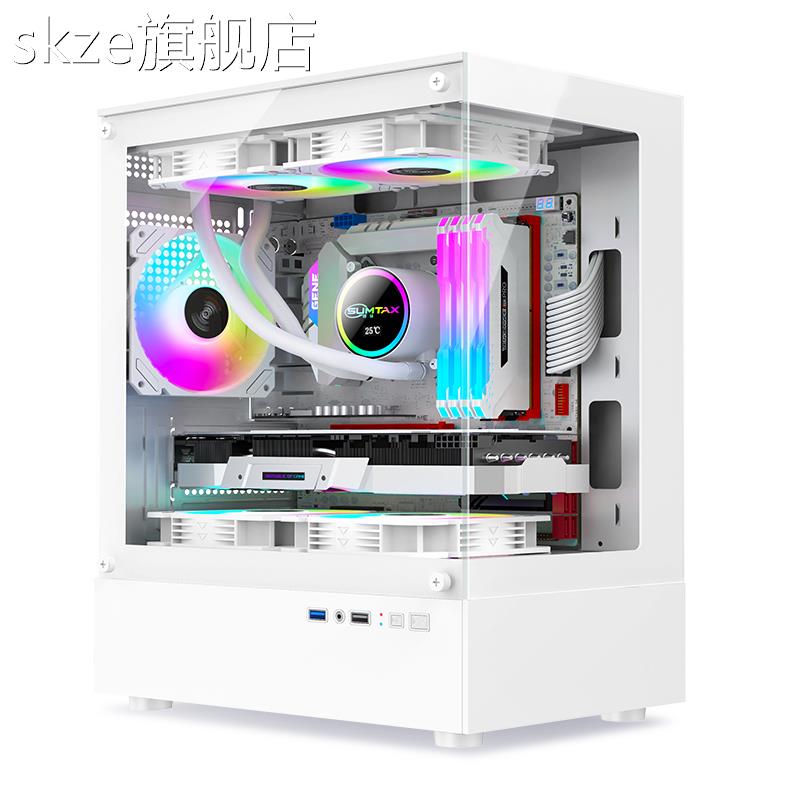 Column-free sea view room chassis LOB computer desktop main fish machine MX-AT supports 240 water-cooled cylinder side through 270