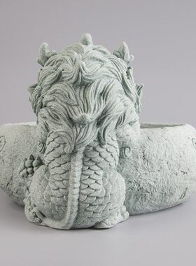 青砂石鱼缸中式麒麟吐财流水器家居办公创意国潮精品创意装饰摆件