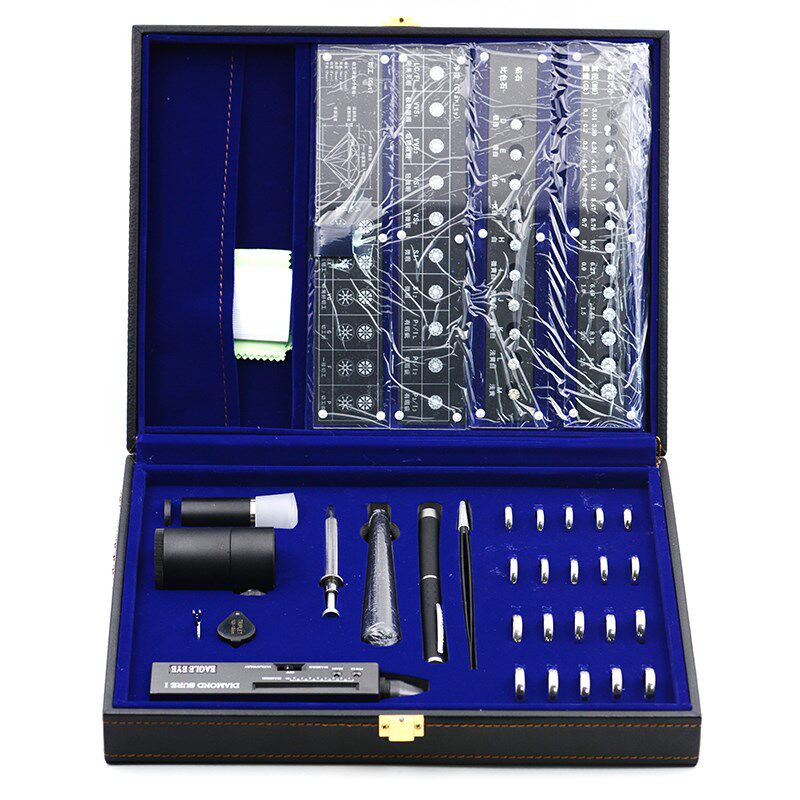 钻石专业鉴定工具包珠宝门店钻式销售检测工具箱4C分级比色卡套装 - 图3