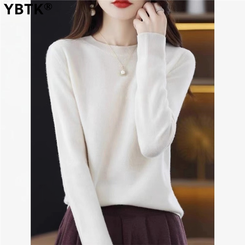 鄂尔多斯市羊绒衫女100%山羊绒圆领针织毛衣秋冬季宽松内搭打底衫,淘宝优惠券,粉丝福利购,淘宝优惠卷