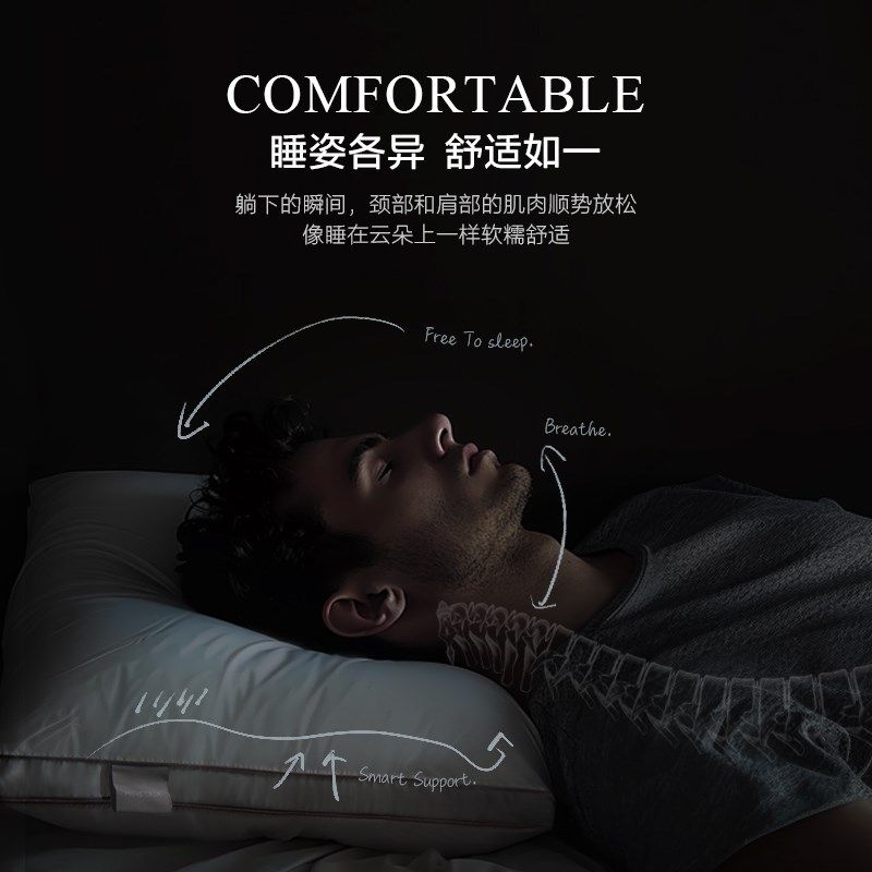 MINECASA/寐120S白鹅毛羽绒枕复合子母枕可拆卸枕头家用枕芯 伴,淘宝优惠券,粉丝福利购,淘宝优惠卷