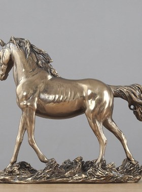 铜马招财摆件马到成功铜工艺品生肖马办公室客厅酒柜家居新居礼品