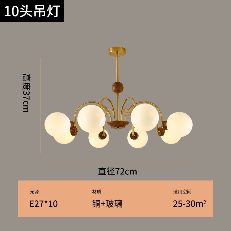 中古风别墅大厅客厅吊灯创意玻璃卧室餐厅高级感灯古典复古民宿灯 - 图1