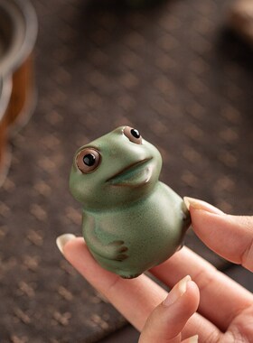 创意陶瓷可爱小青蛙变色茶宠小摆件茶玩茶宠精品可养摆件2025新款