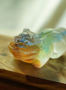 2025龙年吉祥物琉璃貔貅手把件客厅茶桌茶宠招财装饰摆件工艺品
