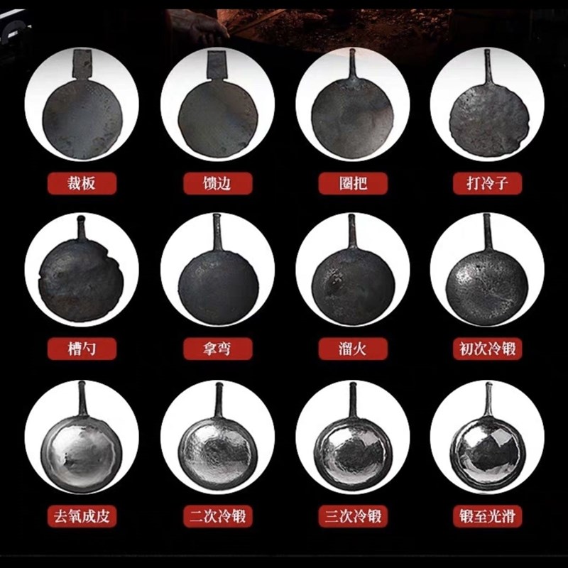 纯手工锻打大肚炒锅大肚铁锅无涂层无油烟不粘锅煎炸炒煮 - 图3