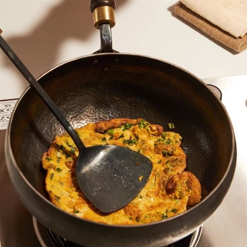 纯手工锻打大肚炒锅大肚铁锅无涂层无油烟不粘锅煎炸炒煮 - 图1