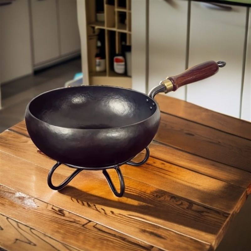 纯手工锻打大肚炒锅大肚铁锅无涂层无油烟不粘锅煎炸炒煮 - 图2
