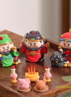 天官赐福工位玄学钟馗摆件办公室桌面防小人神仙财神爷装饰品礼物