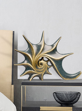 北欧轻奢创意海螺摆件办公u室客厅酒柜桌面现代家居装饰软装工艺