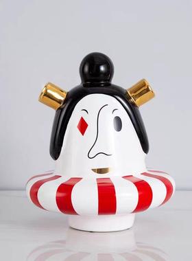 现代简约抽象花魁人物艺术摆件客厅电视柜茶几样板间家居装饰花瓶