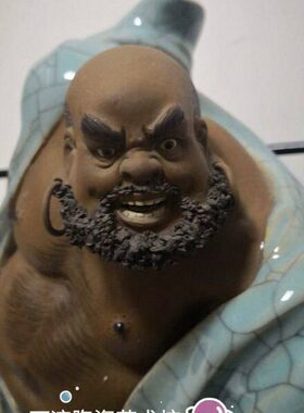 石湾公仔陶水浒传英雄鲁智深手工艺摆件中式家居门客厅花和尚饮酒