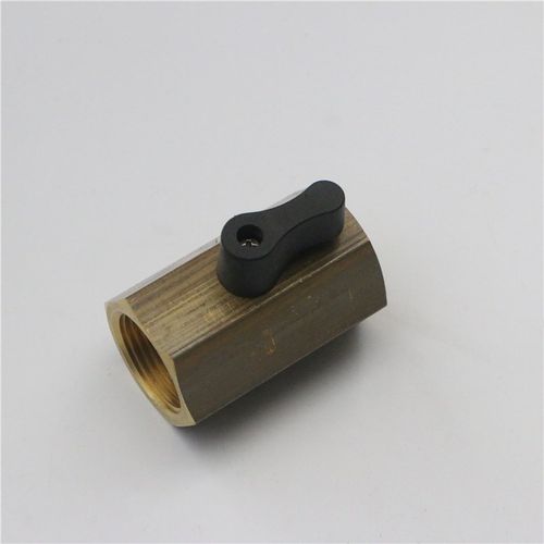 正品埃美柯双内丝球阀Q11X黄铜迷你小体黑柄铜芯阀门短款加厚256 - 图3