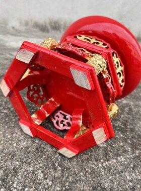 现货速发实木果盘道家法会家用果盘道观供坛果盘实木贴金精雕供盘