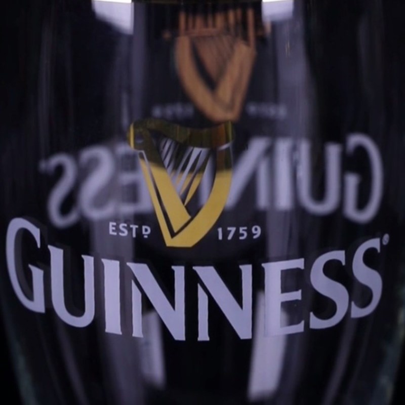 水晶玻璃浮雕竖琴健力士黑啤精酿W啤酒杯品脱杯 - 图0