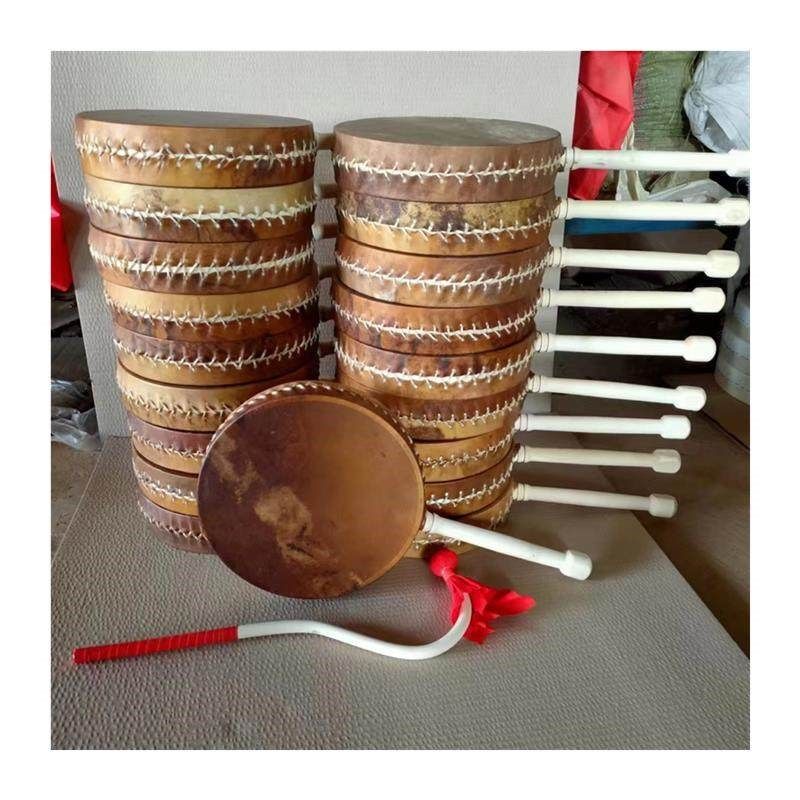 手持藏族热巴鼓民族舞蹈演出鼓广场舞秧歌鼓艺考用幼儿拨浪鼓牛皮,淘宝优惠券,粉丝福利购,淘宝优惠卷