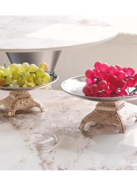 现代简约创意合金金属托盘果盘样板房售楼处桌面茶几餐桌饰品摆件