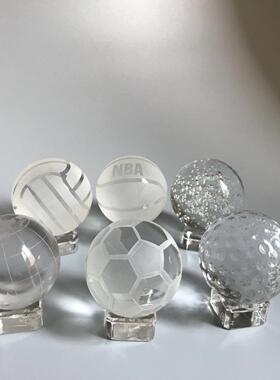 水晶篮球脚排球书柜装饰男友，朋友和同学玻璃地球仪生日礼物