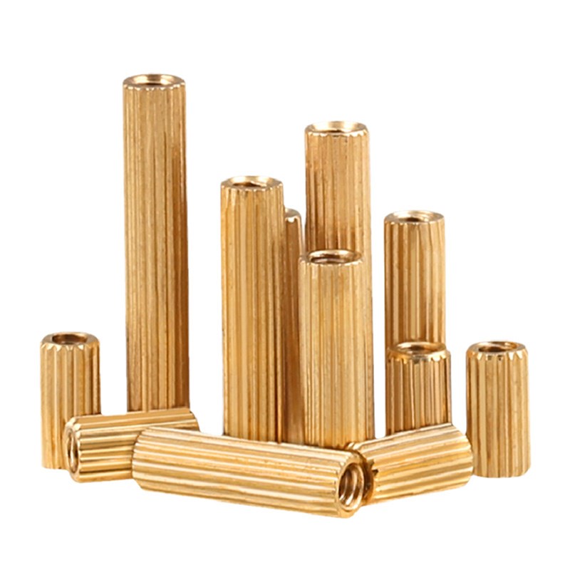 M2 double-pass copper column circular knurled single-head screw column monitoring support column security camera isolation spacer stud