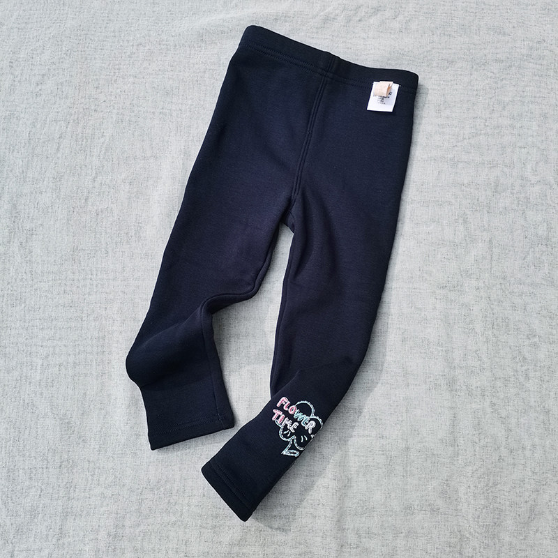 3件包邮 100-175 女童中大童秋冬 一体绒不倒绒打底裤长裤绣花朵,淘宝优惠券,粉丝福利购,淘宝优惠卷