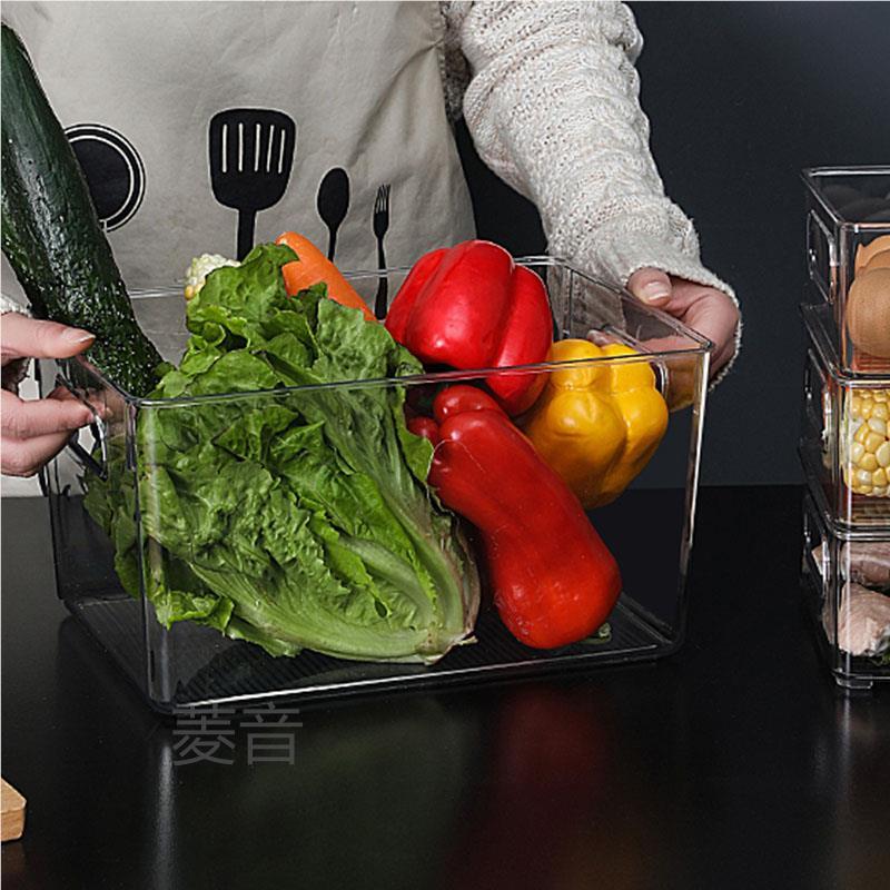 厨房冰箱柜收纳盒抽屉式冷冻室专用储藏盒收纳筐篮箱整理神器肉类 - 图0