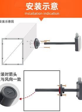 管道式风速传感器485Modbus信号4-20ma高精度风量耐高温测量仪