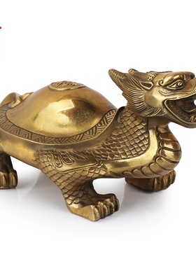 天御阁龙龟摆件纯铜招财龙头长寿龟乌龟工艺摆设客厅玄关家居饰品