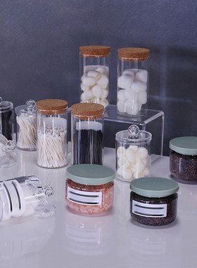 样板间饰品摆件卫生间壁龛软装收纳盒化妆棉签球沐浴盐样板房摆设