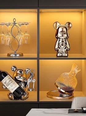 现代轻奢客厅酒柜电视柜r装饰品摆件高档大气玄关餐边柜红酒架家