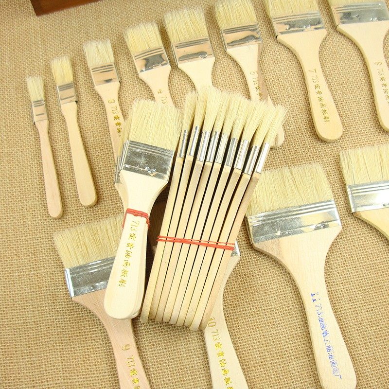 油画板刷油画刷油漆涂料毛刷键盘刷猪毛刷烧烤毛刷子1-12号,淘宝优惠券,粉丝福利购,淘宝优惠卷