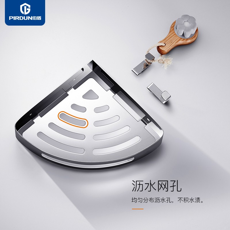 免打孔浴室置物架304不锈钢卫生间厕所洗澡间Q壁挂架淋浴房三角架 - 图3