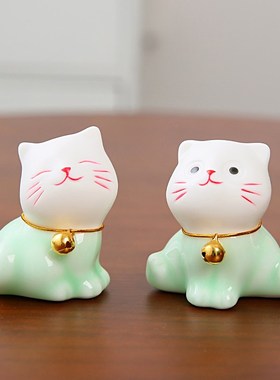 可爱小猫咪陶瓷摆件家居饰品创意客厅玄关办公室桌面精品摆设礼品