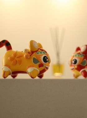 可米生活 总台文创生p肖和合虎家居摆件客厅软装饰品乔迁生日礼品