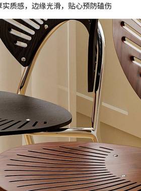 贝壳椅轻奢高级设计师款茶椅实木餐椅家用餐厅中古风餐桌椅子靠背