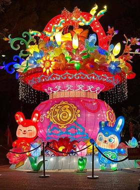 元宵节新年大型花灯创意花篮造型春节景区广场迎春灯会彩灯摆件