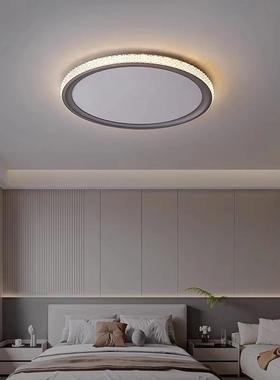 主卧室灯饰轻奢法式水晶创意北欧客厅灯具简约现代圆形灯具吸顶灯