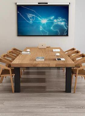 会议桌长桌大型长条办公桌子简约现代会议室洽谈接待培训桌椅组合