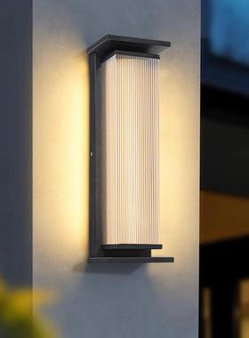 户外太阳能防水壁灯人体感应灯别墅庭院阳台院子围墙柱子长条壁灯