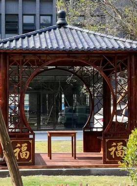 树脂瓦四角凉亭供应生产常规四角亭户外防腐木四角亭