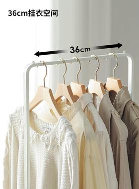 家用晾衣架简易移动挂衣服架子落地晒衣架榉木提手脏衣篮带滑轮