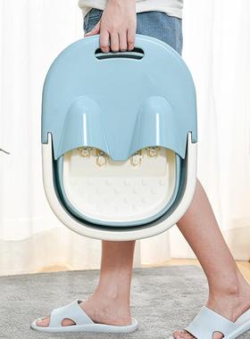 宿舍折叠泡脚桶过小腿泡脚盆塑料家用高深洗脚桶成人养生泡脚