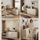 Nobel solid wood retractable corner dressing table and cupboard integrated