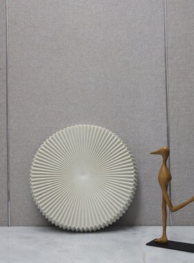 北欧创意树脂圆形果盘托s盘摆件客厅餐厅玄关电视柜软装家居装饰