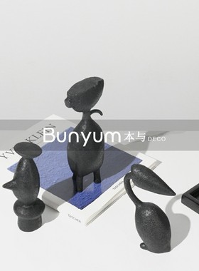 简约现代抽象艺术家居o电视柜茶几摆设售楼处软装饰品样板房间摆