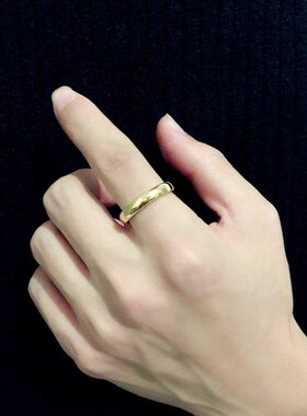 简约光面戒指男士潮品设计感男生单身戒素圈食指环钨钢钨金不掉色