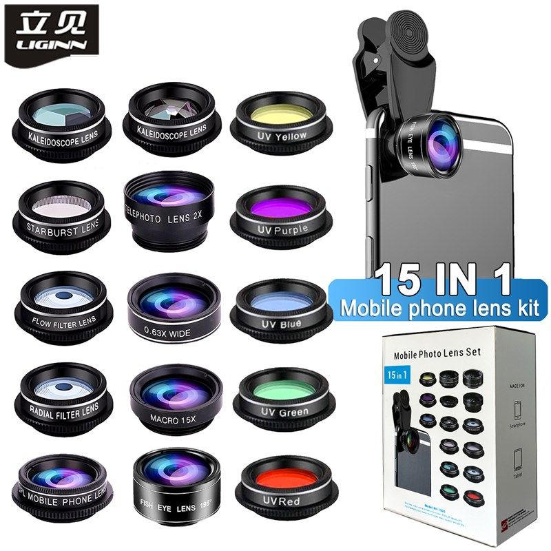 LIGINN立见多功能十五合一手机镜头高清广角鱼眼通用拍摄镜头套装,淘宝优惠券,粉丝福利购,淘宝优惠卷