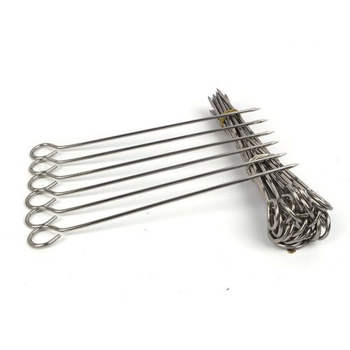 加粗不锈钢鸭尾针带圈鹅尾针烧腊加厚叉烧针鸭脖针串签烤鸭缝尾针 - 图1