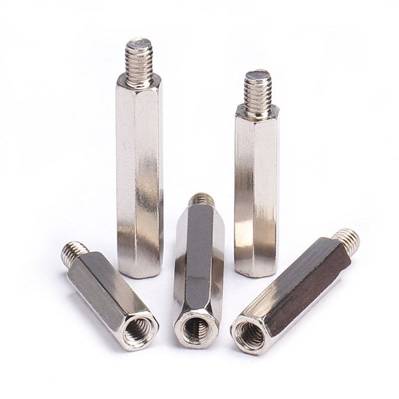 Heirloom plated black hexagonal single-head column nickel-plated isolation hexagonal column chassis motherboard screw column blue zinc single-pass stud