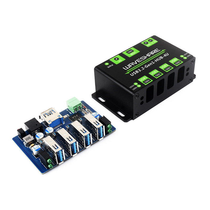 微雪 1拖4路USB3.2集线器带金属外壳 高速传输免驱动 多系统兼容,淘宝优惠券,粉丝福利购,淘宝优惠卷