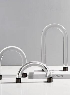 简约现代轻奢透明亚克力拱形摆件样板间客厅玄关电视柜家居装饰品